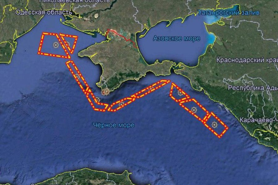 Карта россии район черного моря