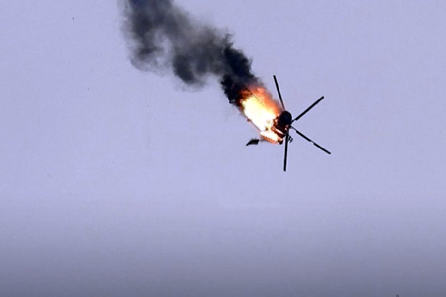 В Харьковской области Украины ракетой сбит боевой вертолёт с полным комплектом вооружения