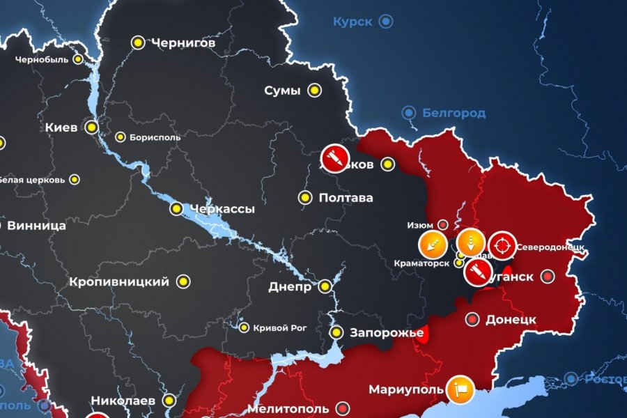 Карта захвата территории украины россией на данный момент